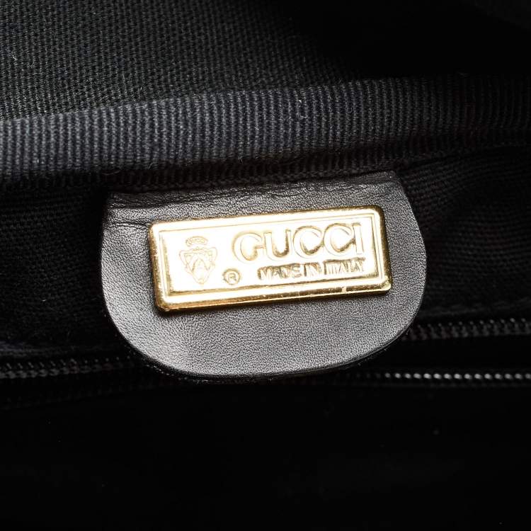 Pre Owned Gucci Black GG Supreme Canvas Vintage Web Travel Bag