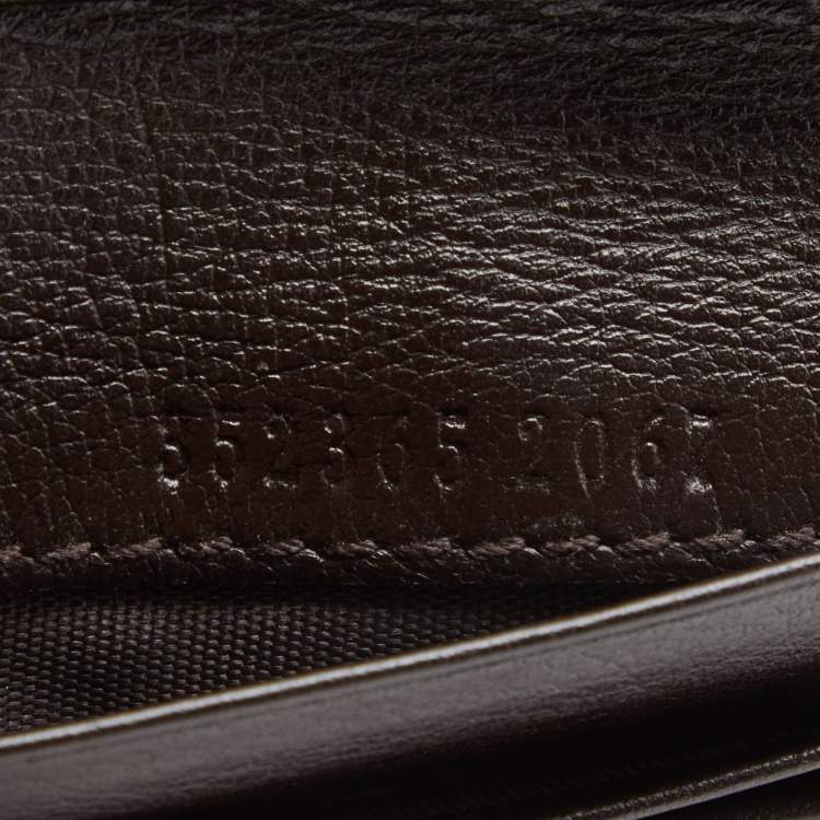 Pre Owned Gucci Brown Guccissima Leather Bifold Card Case