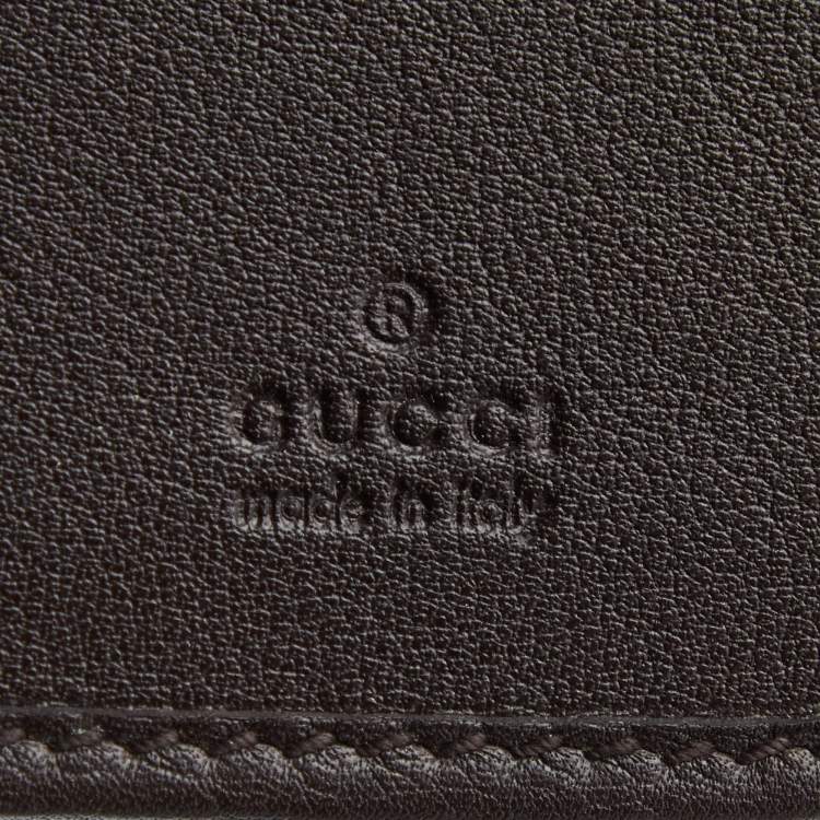 Pre Owned Gucci Dark Brown Guccissima Leather Bifold Wallet