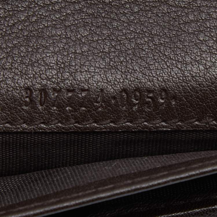 Pre Owned Gucci Dark Brown Guccissima Leather Bifold Wallet