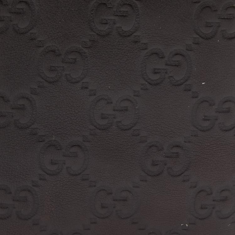 Pre Owned Gucci Dark Brown Guccissima Leather Bifold Wallet