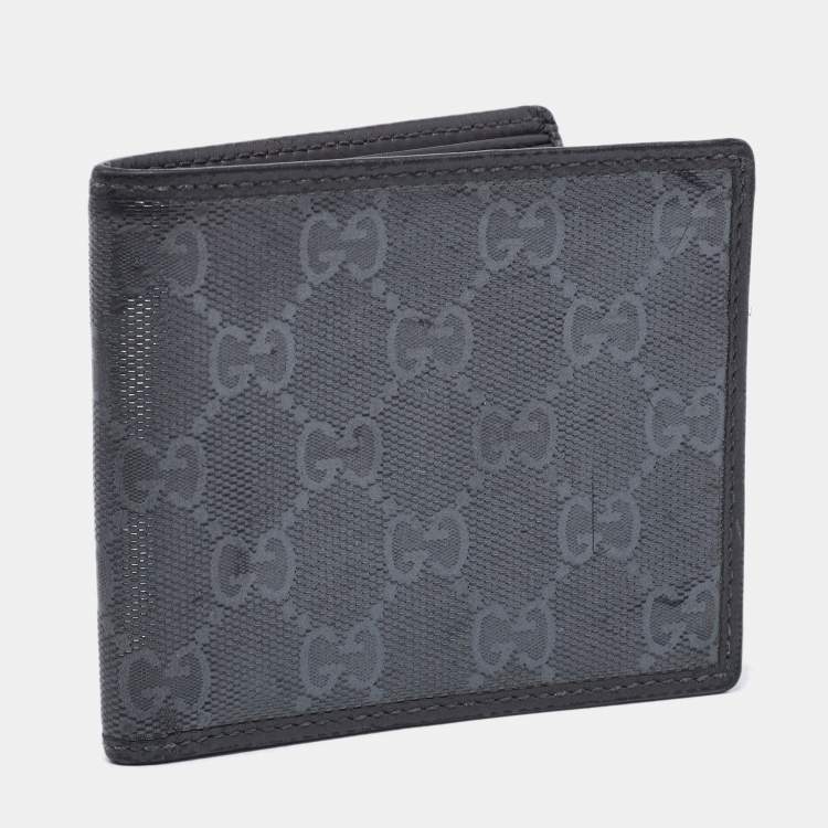 Pre Owned Gucci Grey GG Emprime Canvas Bifold Compact Wallet