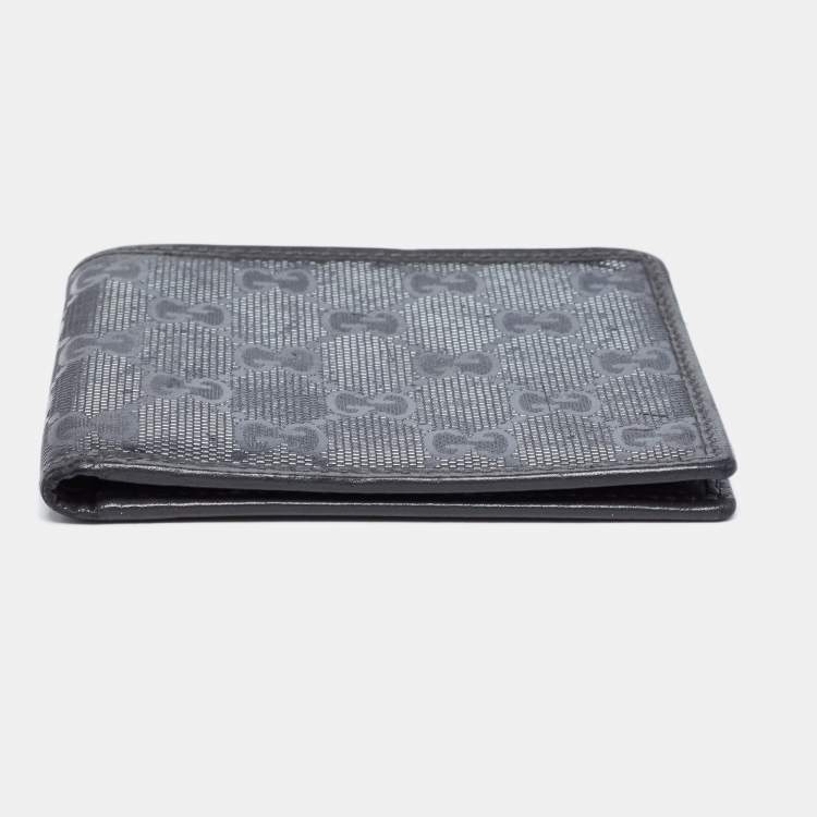 Pre Owned Gucci Grey GG Emprime Canvas Bifold Compact Wallet