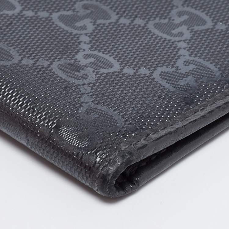 Pre Owned Gucci Grey GG Emprime Canvas Bifold Compact Wallet