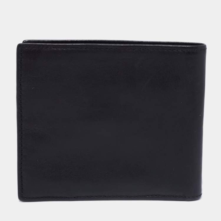 Pre Owned Gucci Black Leather Bifold Wallet 