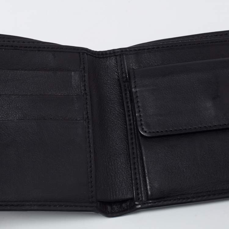 Pre Owned Gucci Black Leather Bifold Wallet 