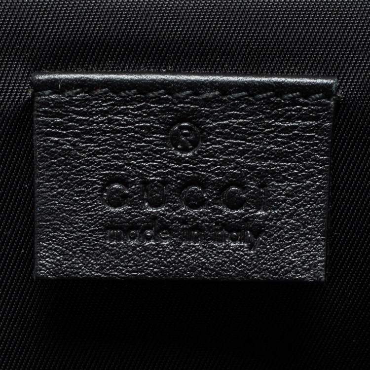 Pre Owned Gucci Black GG Imprime Canvas and Leather Trolley Suitcase