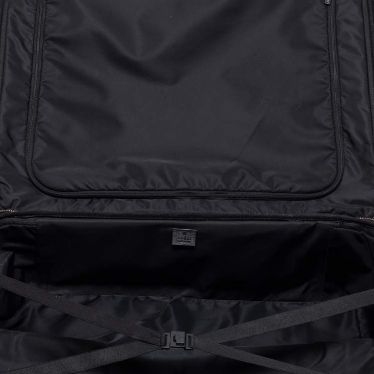 Pre Owned Gucci Black GG Imprime Canvas and Leather Trolley Suitcase