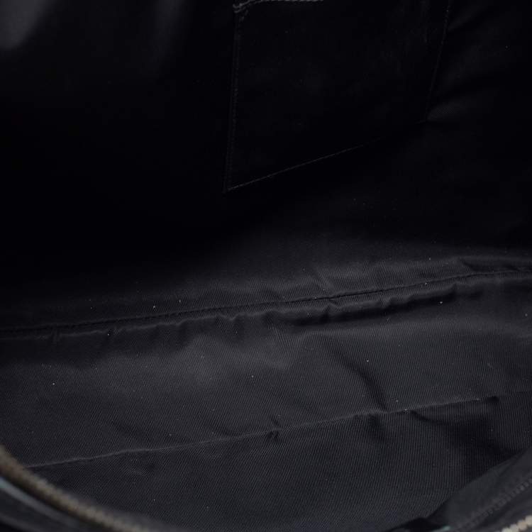 Pre Owned Gucci Black/Grey Guccissima Leather Laptop Bag