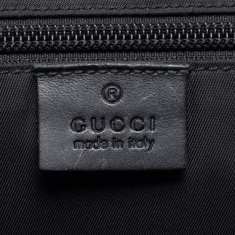 Pre Owned Gucci Black/Grey Guccissima Leather Laptop Bag