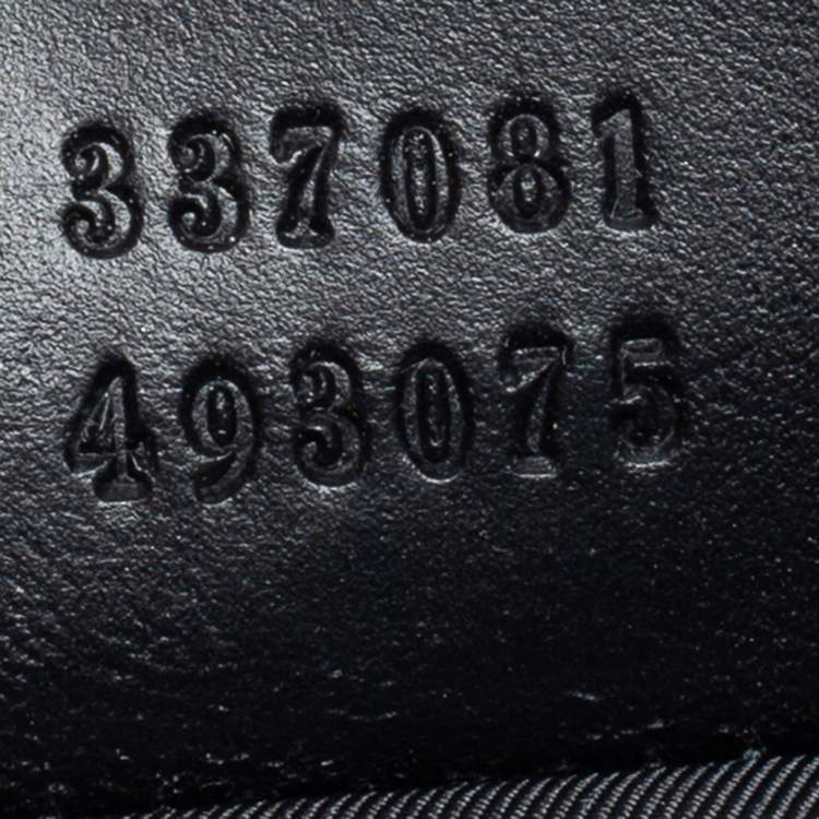 Pre Owned Gucci Black/Grey Guccissima Leather Laptop Bag