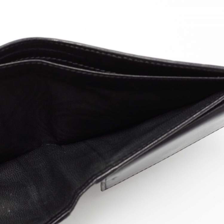 Pre Owned Gucci Black Guccissima Leather Bifold Wallet