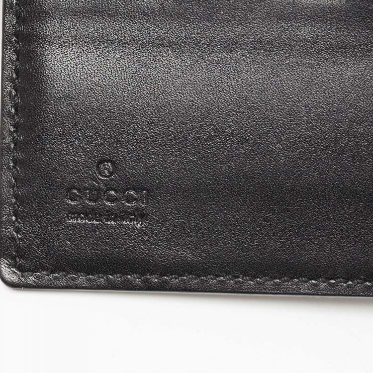 Pre Owned Gucci Black Guccissima Leather Bifold Wallet