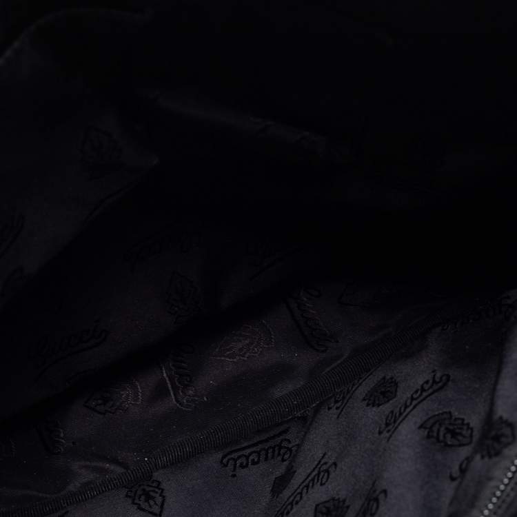 Pre Owned Gucci Black Guccissima Leather Messenger Bag