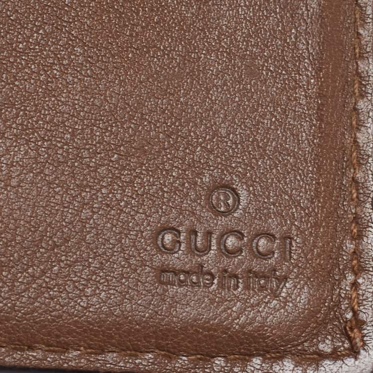 Pre Owned Gucci Brown Microguccissima Python Bifold Wallet