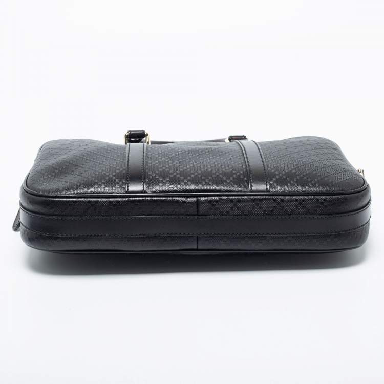 مملوكة مسبقًا Gucci Black Bright Diamante Leather Briefcase
