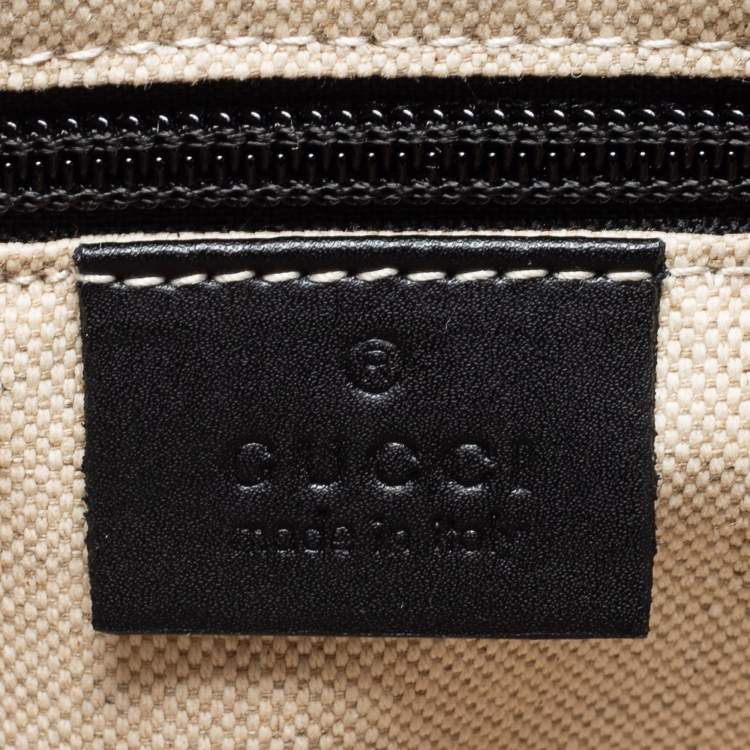 Pre Owned Gucci Beige/Black GG Supreme Canvas And Leather Angry Cat Print Flat Messenger Bag