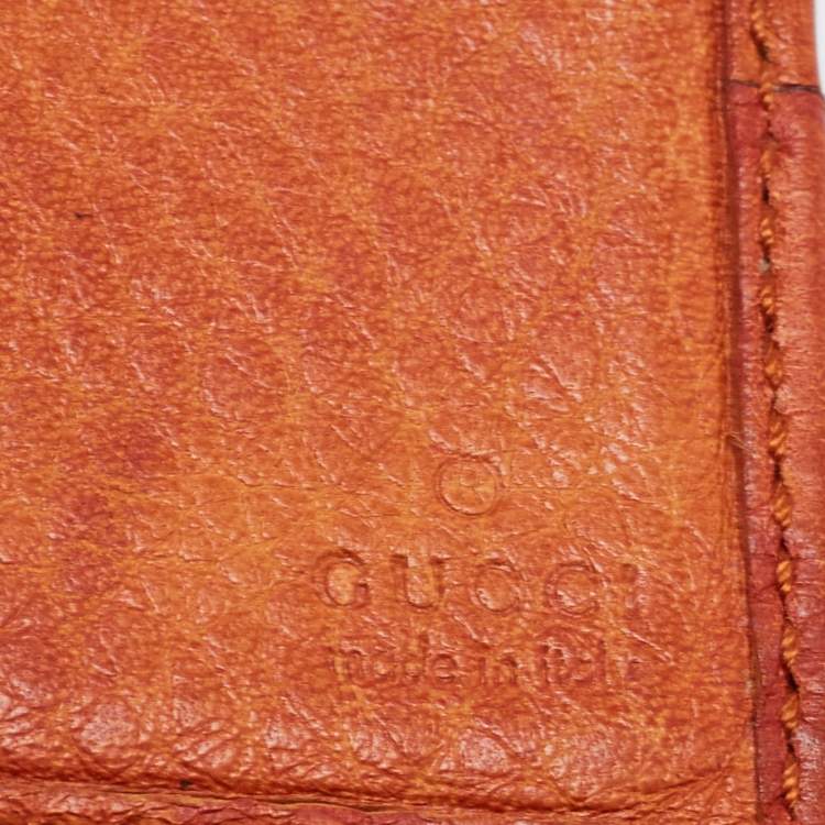 Pre Owned Gucci Orange Guccissima Leather Bifold Wallet