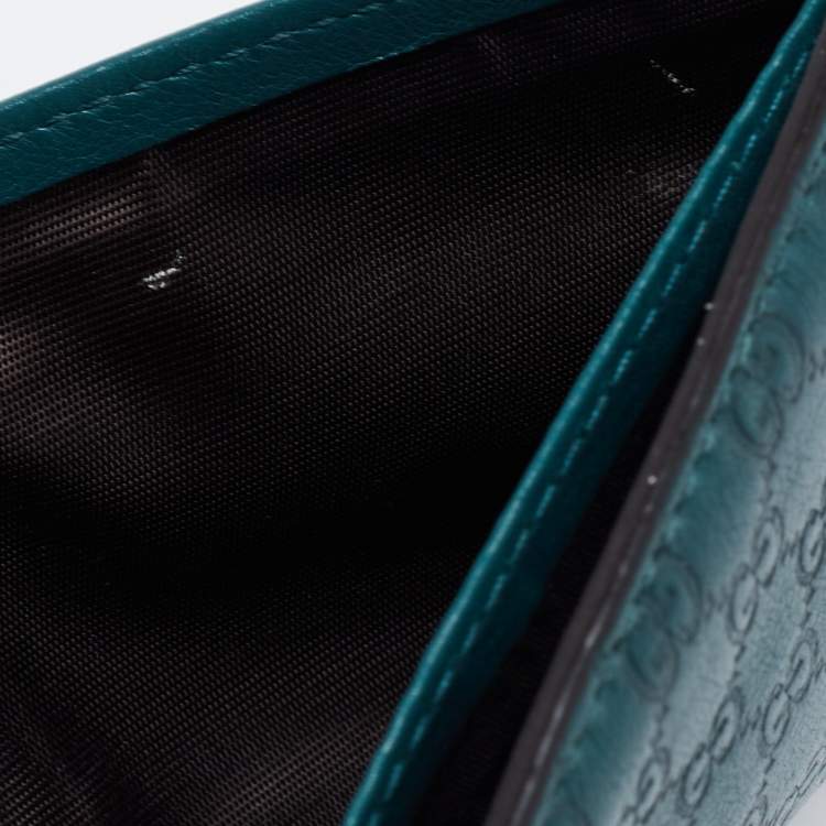 مملوكة مسبقًا Gucci Green Microguccissima Leather Bifold Wallet