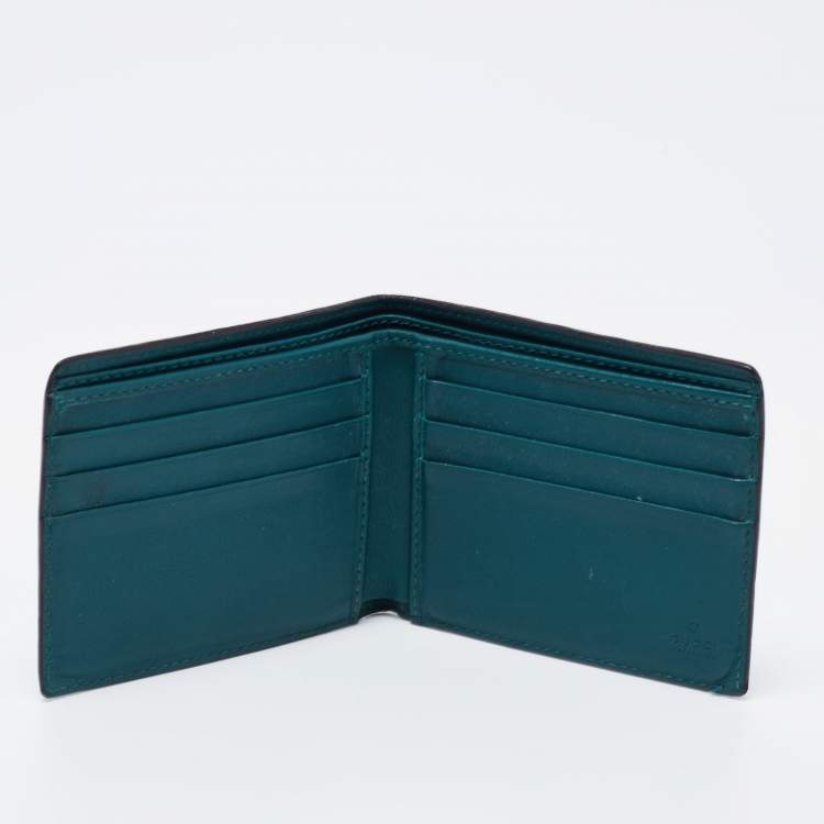مملوكة مسبقًا Gucci Green Microguccissima Leather Bifold Wallet