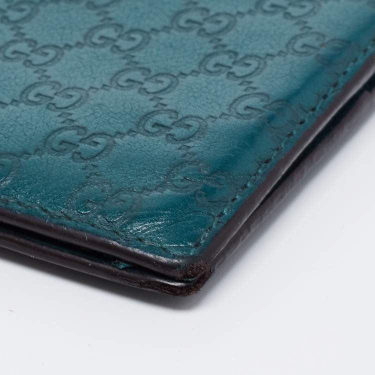 مملوكة مسبقًا Gucci Green Microguccissima Leather Bifold Wallet