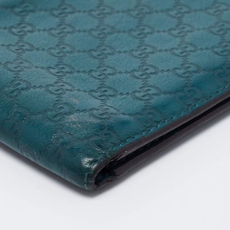 مملوكة مسبقًا Gucci Green Microguccissima Leather Bifold Wallet