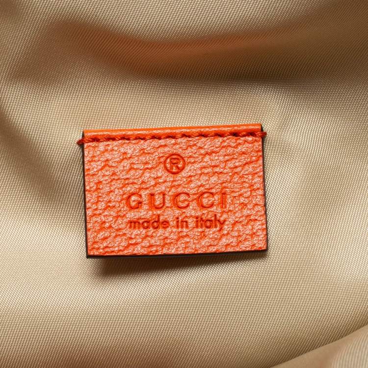 Pre Owned Gucci X The North Face Beige/Orange GG Canvas And Leather Backpack