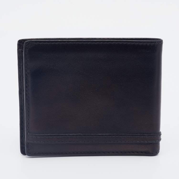 Pre Owned Gucci Black Leather Horsebit Bifold Wallet