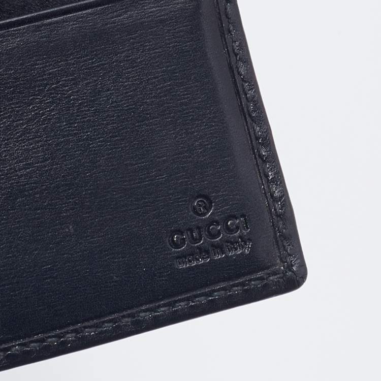 Pre Owned Gucci Black Leather Horsebit Bifold Wallet