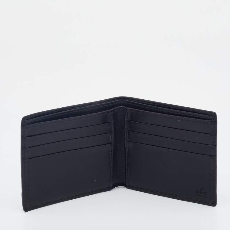 Pre Owned Gucci Black Leather Horsebit Bifold Wallet