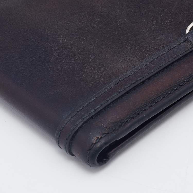 Pre Owned Gucci Black Leather Horsebit Bifold Wallet