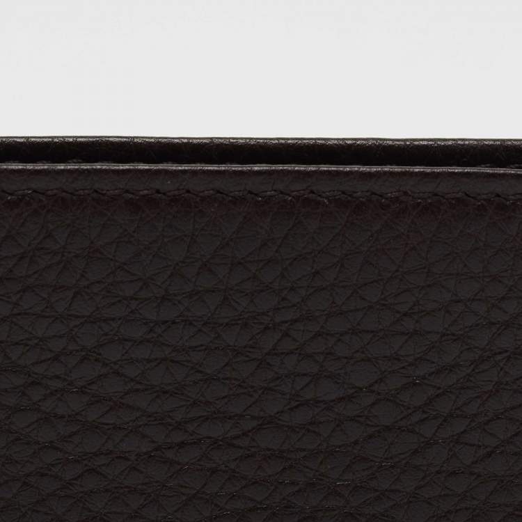 Pre Owned Gucci Brown Leather Web Interlocking G Bifold Wallet