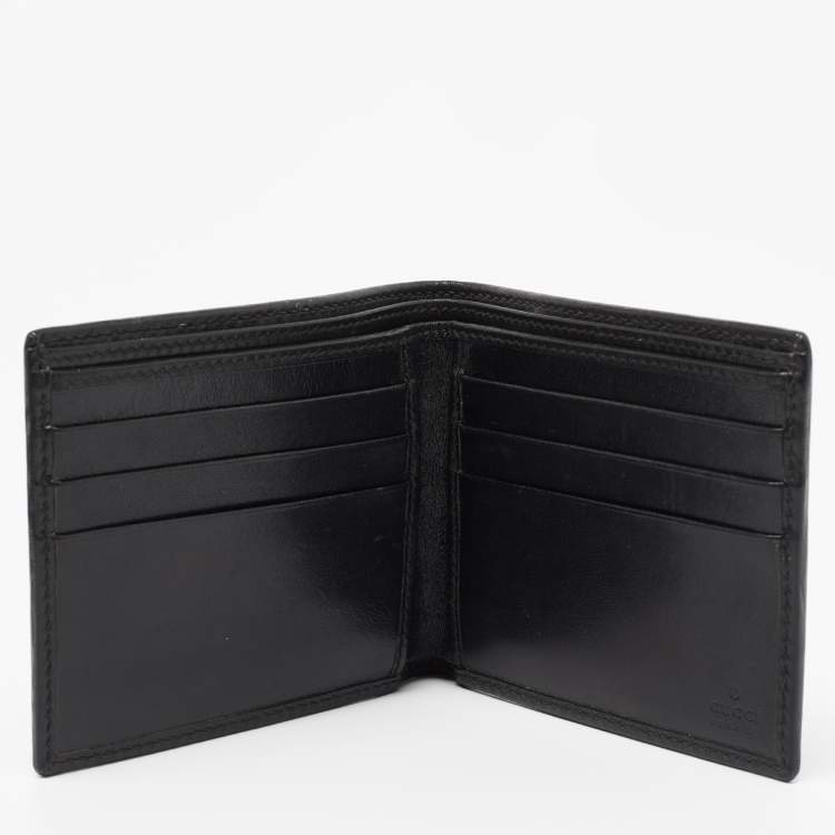 مملوكة مسبقًا Gucci Black GG Canvas and Leather Bifold Wallet