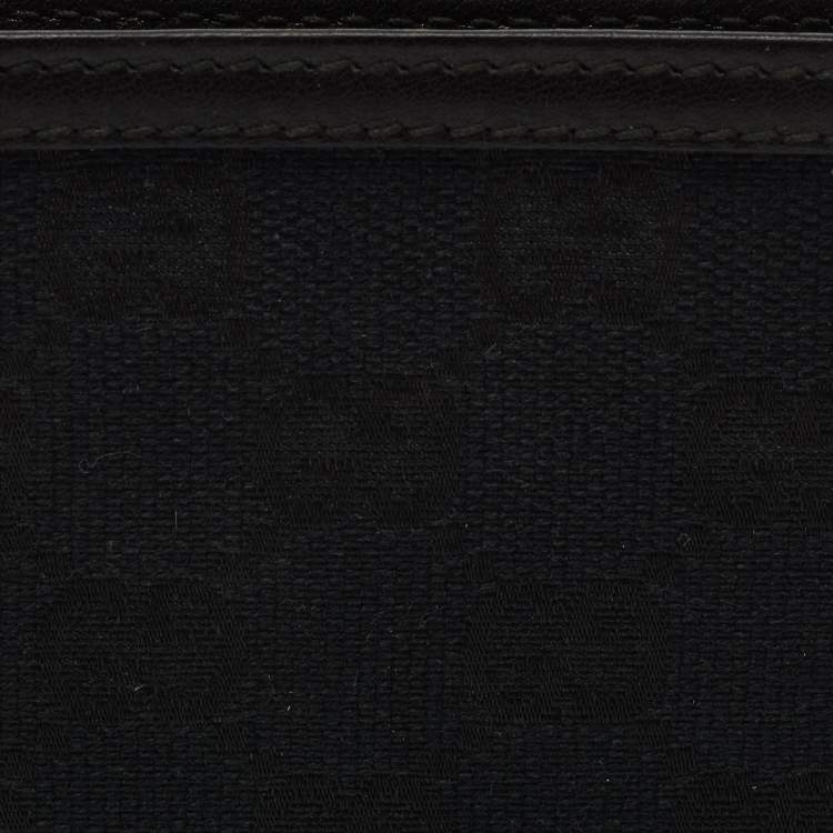 مملوكة مسبقًا Gucci Black GG Canvas and Leather Bifold Wallet