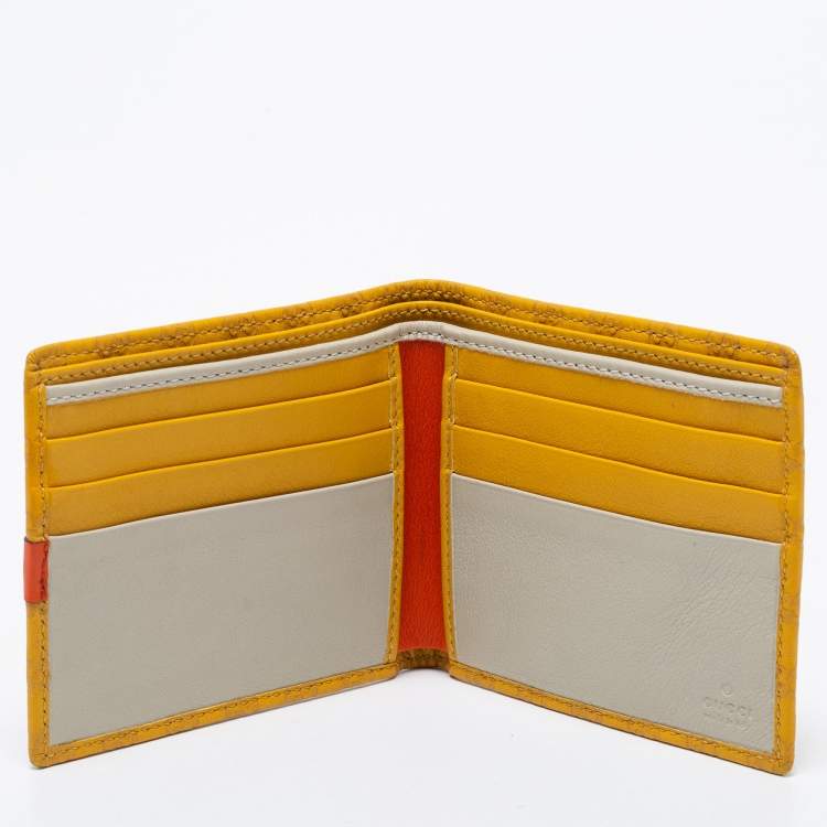 Salvatore Ferragamo Men's Yellow 100% Leather Bifold Wallet