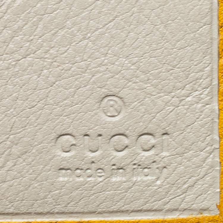 Pre Owned Gucci Yellow Micro Guccissima Leather Bifold Wallet