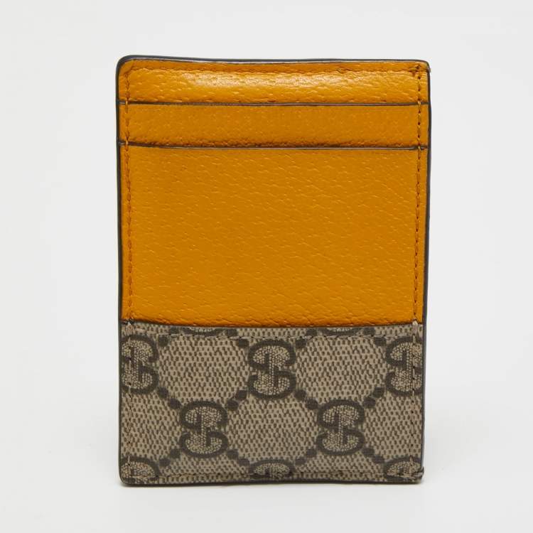 Pre Owned Gucci Tricolor GG Supreme Canvas and Leather Neo Vintage Card Holder