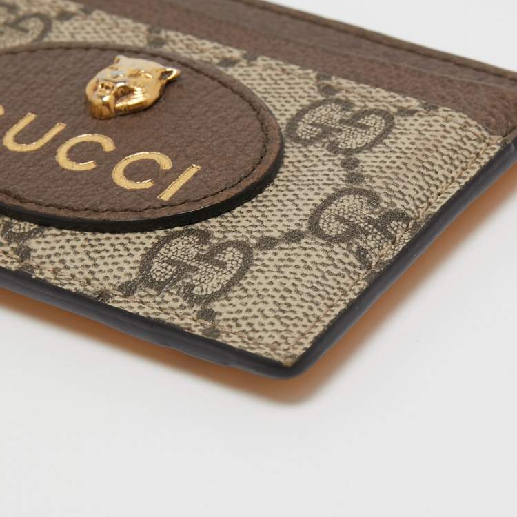 Pre Owned Gucci Tricolor GG Supreme Canvas and Leather Neo Vintage Card Holder