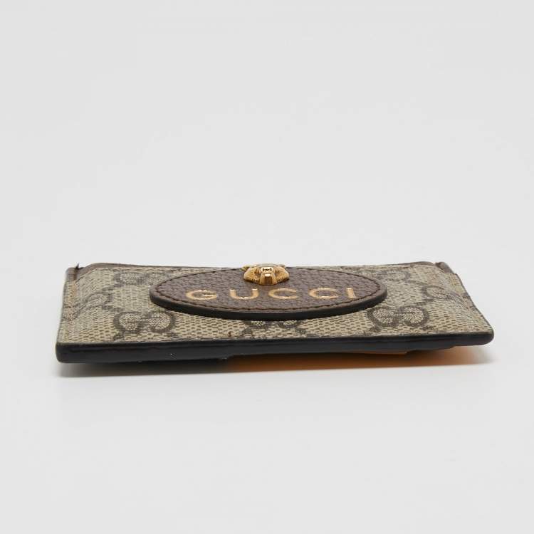 Pre Owned Gucci Tricolor GG Supreme Canvas and Leather Neo Vintage Card Holder