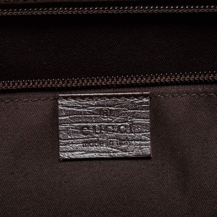 Pre Owned Gucci Brown/Beige GG Supremes Canvas and Leather Web Business Briefcase Bag
