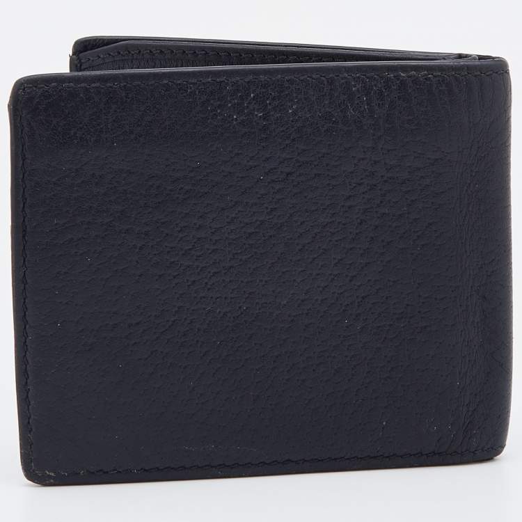 Pre Owned Gucci Black Leather GG Marmont Bifold Wallet
