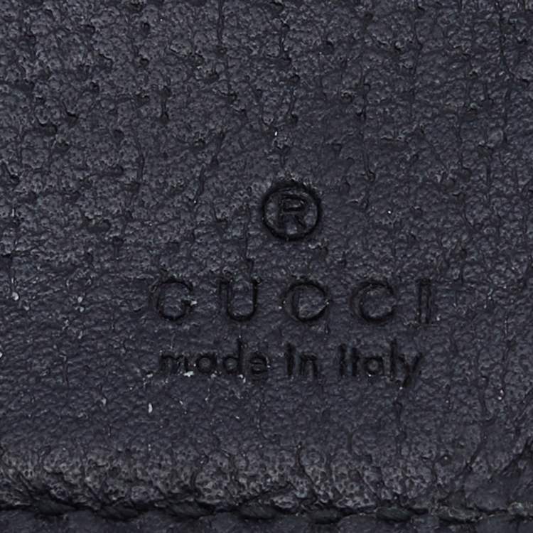 Pre Owned Gucci Black Leather GG Marmont Bifold Wallet