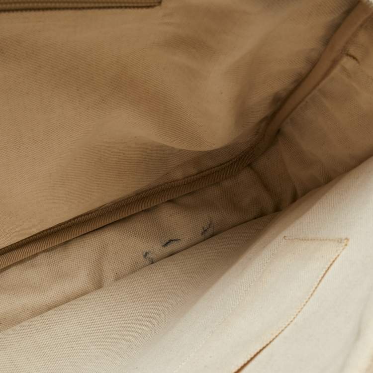 Pre Owned Gucci Beige/Ebony Diamante Supreme Canvas Brief Laptop Bag
