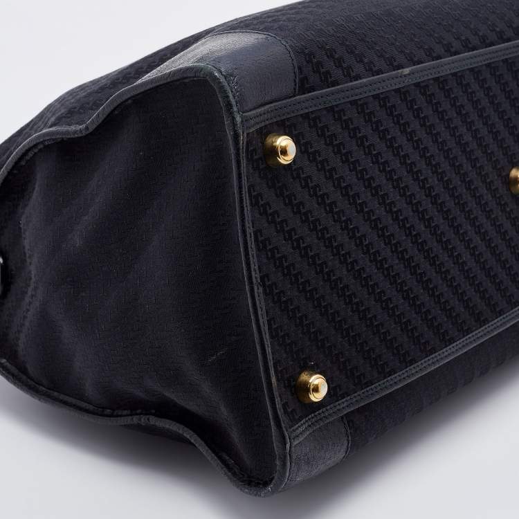 Pre Owned Gucci Black Canvas and Leather Vintage Travel Duffle Bag