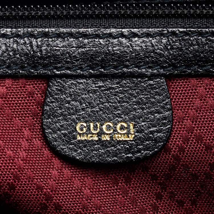 Pre Owned Gucci Black Canvas and Leather Vintage Travel Duffle Bag