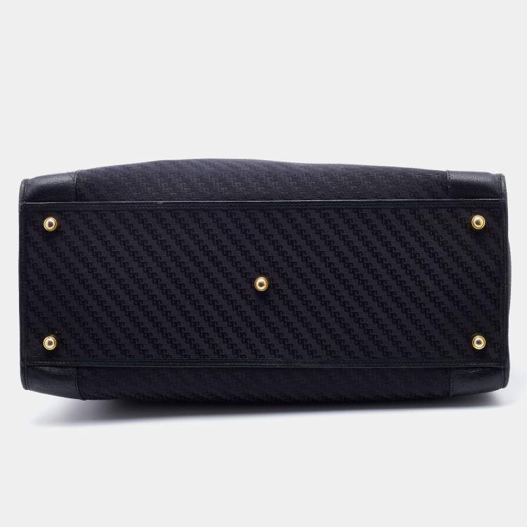 Pre Owned Gucci Black Canvas and Leather Vintage Travel Duffle Bag