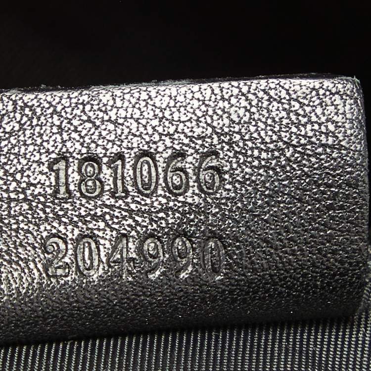 Pre Owned Gucci Black Nylon and Leather Web Double Lock Messenger Bag