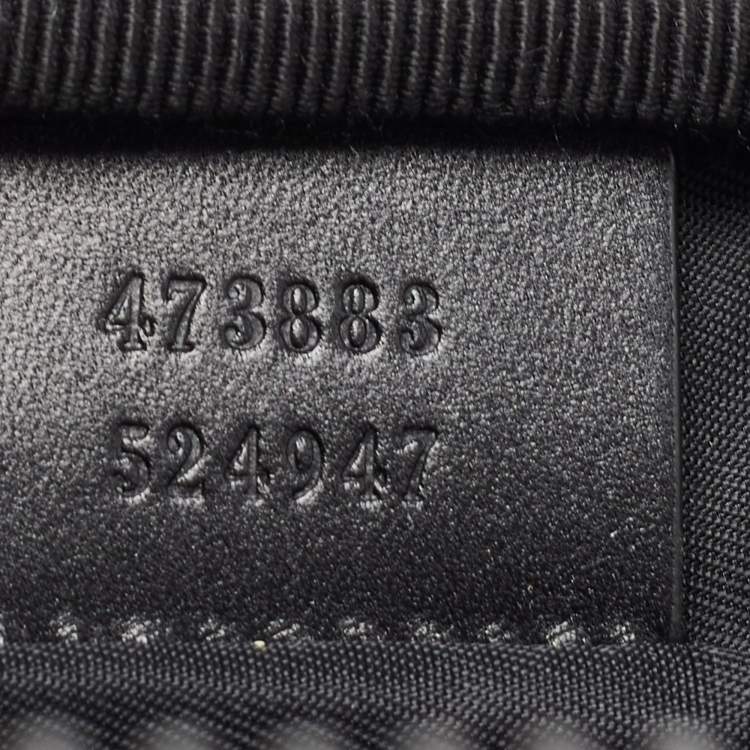 Pre Owned Gucci Black Nylon Tiger Patch Zip Pouch 