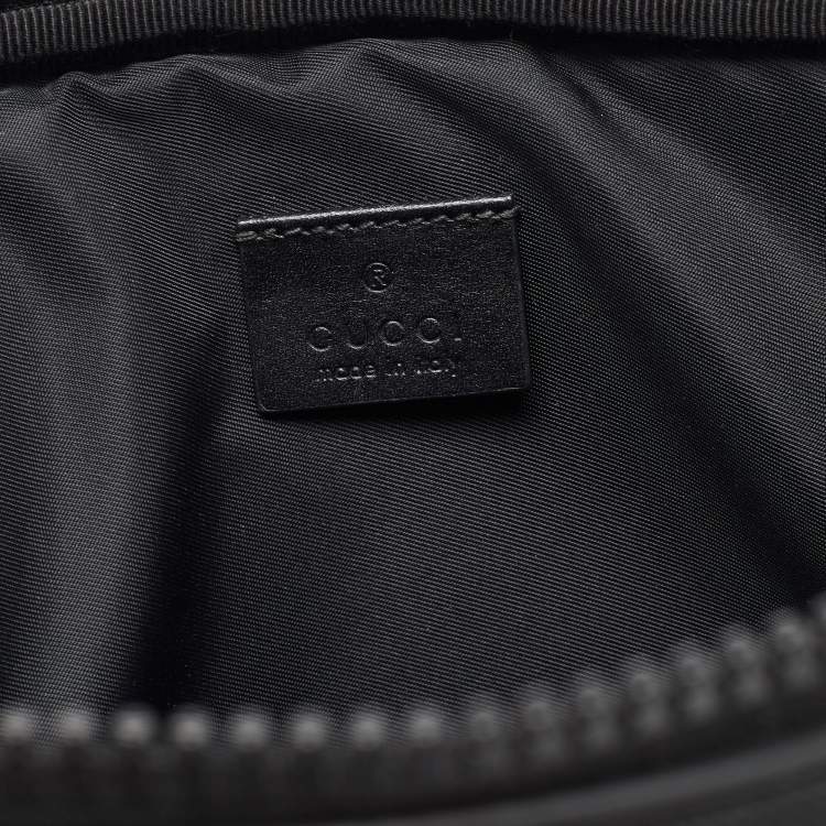 Pre Owned Gucci Black Nylon Tiger Patch Zip Pouch 