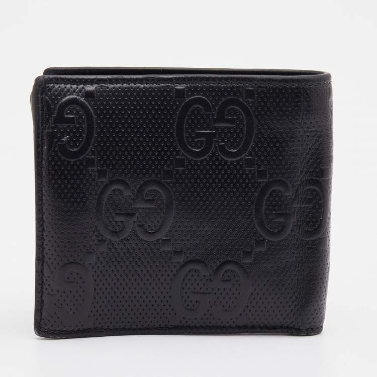 مملوكة مسبقًا Gucci Black Guccissima Leather Bifold Wallet